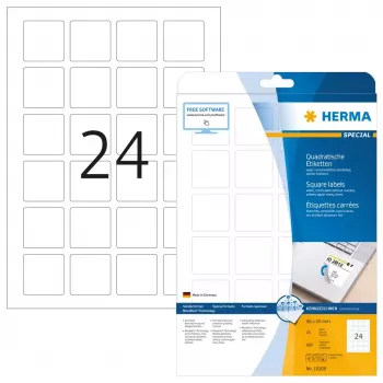 Etiquetas reutilizáveis HERMA 10108 A4 40x40 mm quadradas branco