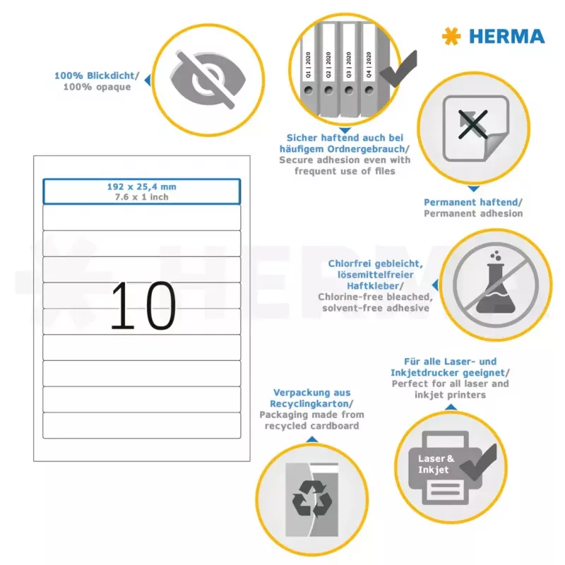 Etiquetas autocolantes para impressora HERMA 5119