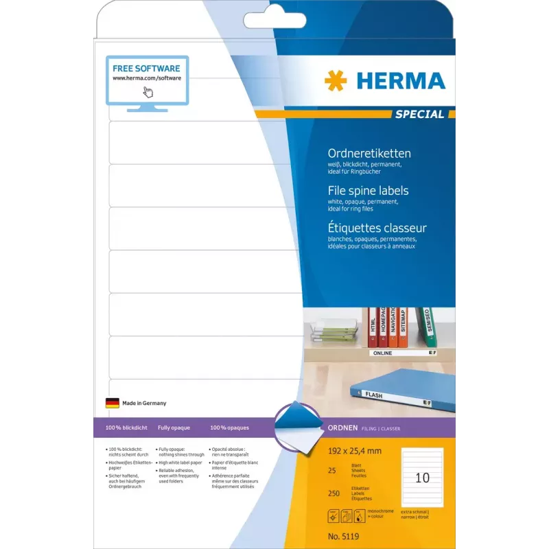 Etiquetas autocolantes para impressora HERMA 5119