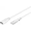 Cabo de extensão C7/C8 Goobay 2m branco
