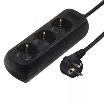 Hama 00108843 Proteção contra sobretensões preta 3 tomada(s) AC 230 V 5 m