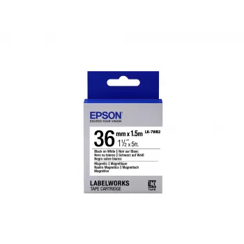 Cartucho de etiquetas Epson Magnetic LK-7WB2 preto/branco 36 mm (1,5 m)