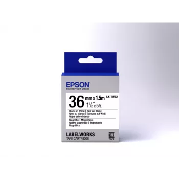 Cartucho de etiquetas Epson Magnetic LK-7WB2 preto/branco 36 mm (1,5 m)