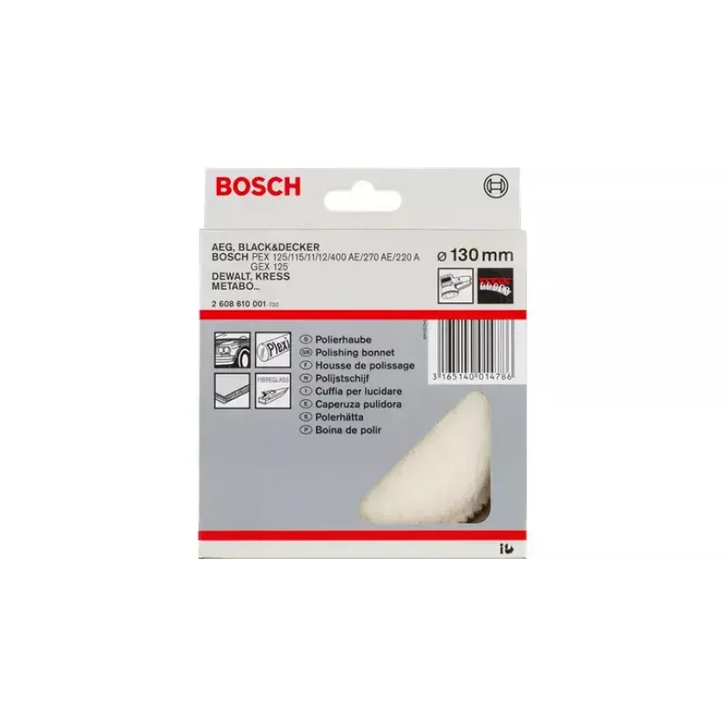 Discos de pele de carneiro Bosch 3608610000 diâmetro 16 cm cinzento lã