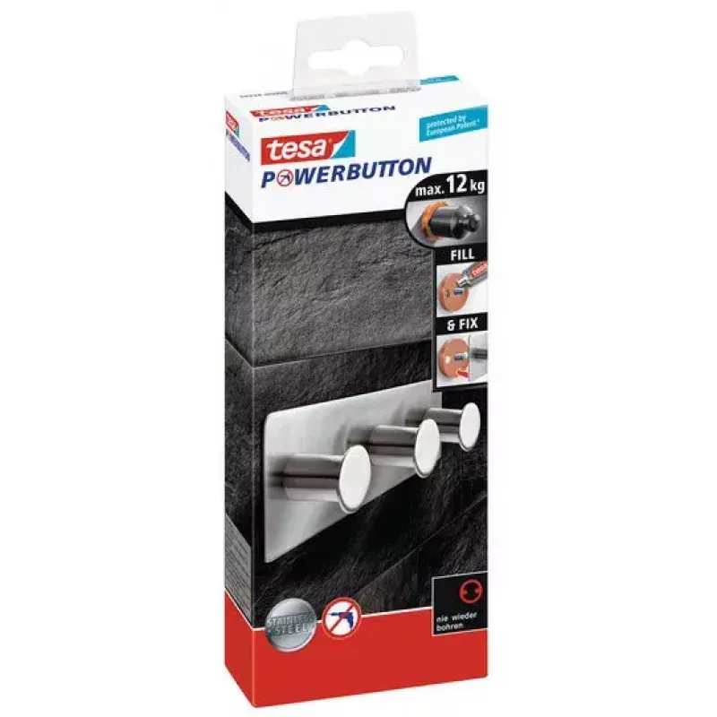 Cabide de toalhas TESA Powerbutton Indoor 59334
