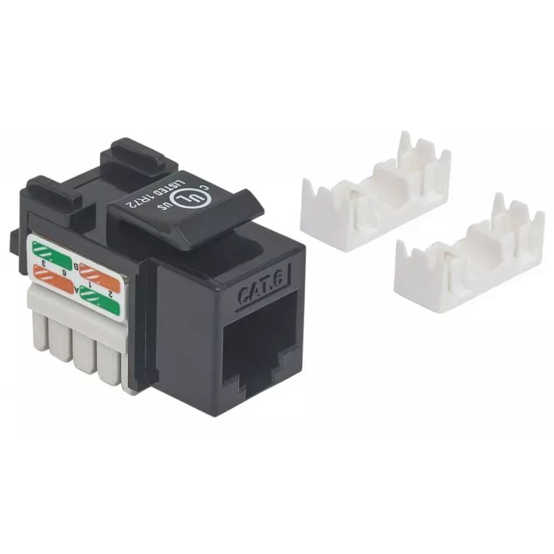 Intellinet 210720 tomada keystone Cat6, UTP, RJ-45 fêmea, LSA, preta