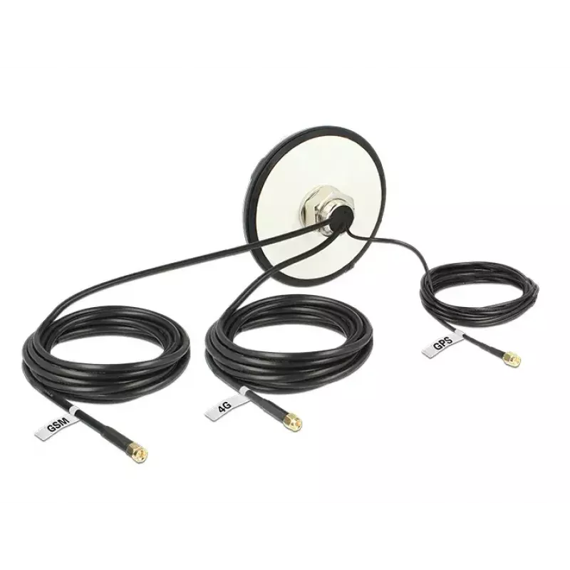 Antena exterior omnidirecional multibanda Navilock 12457 GPS/LTE/UMTS/GSM SMA para montagem no telhado