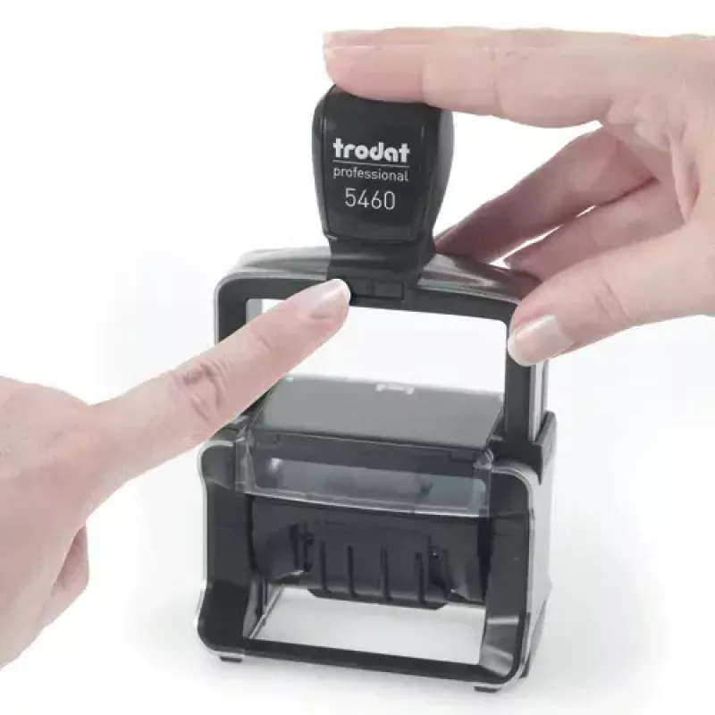 Carimbo de data autoentintado Trodat 5030 — impressão 4 x 27 mm, tamanho 74 x 45 x 150 mm