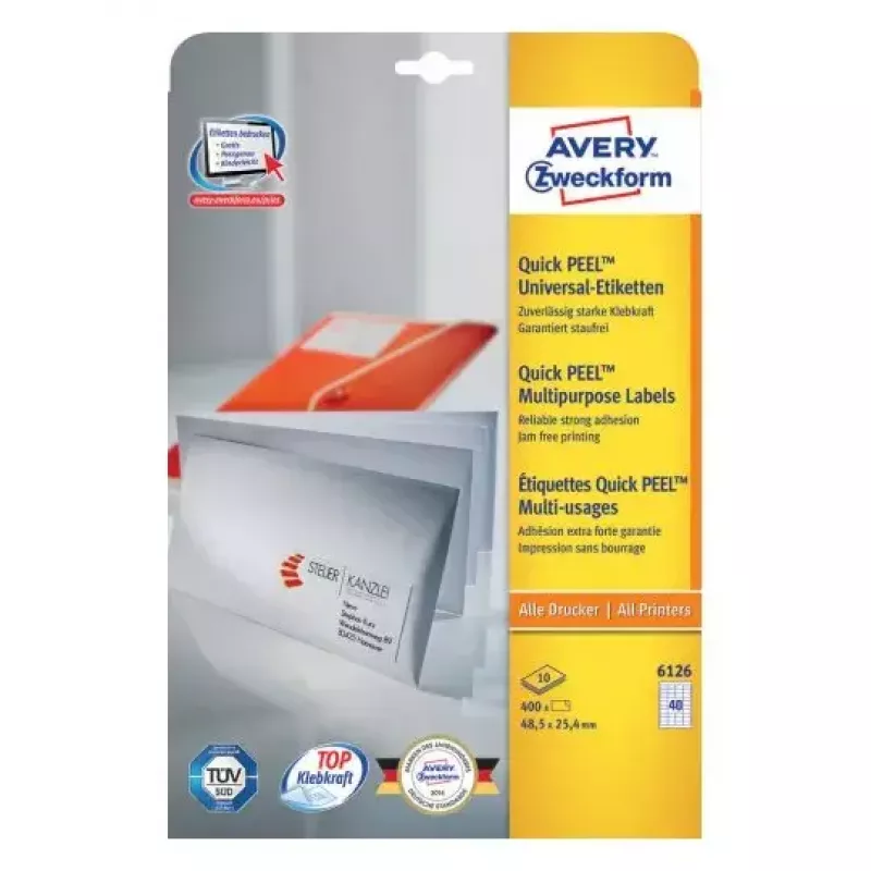 Etiqueta autocolante retangular AVERY 6126