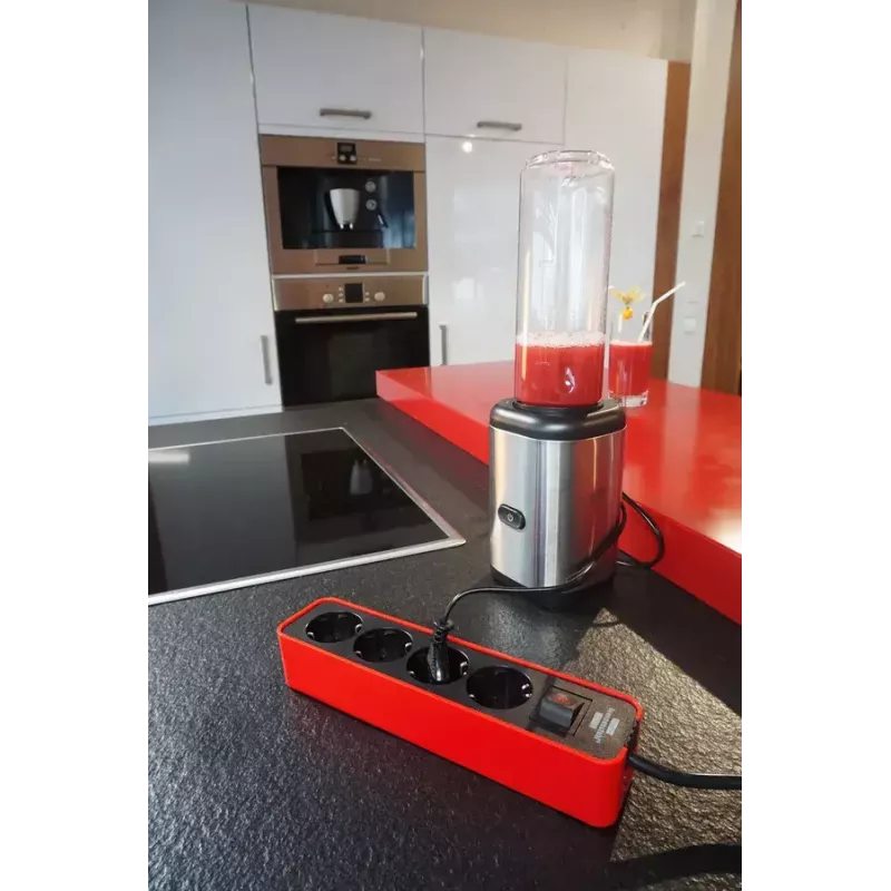 Extensão elétrica Brennenstuhl 1153240070 1,5 m 4 tomadas AC para interior preto vermelho