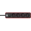 Extensão elétrica Brennenstuhl 1153240070 1,5 m 4 tomadas AC para interior preto vermelho