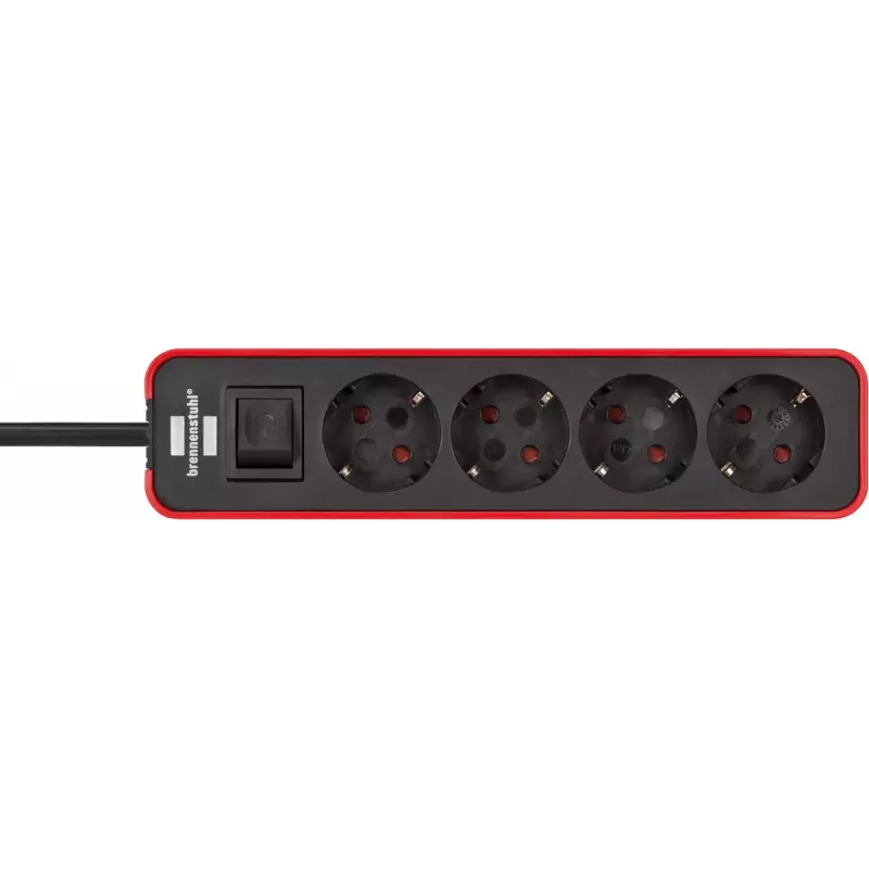 Extensão elétrica Brennenstuhl 1153240070 1,5 m 4 tomadas AC para interior preto vermelho