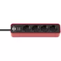 Extensão elétrica Brennenstuhl 1153240070 1,5 m 4 tomadas AC para interior preto vermelho