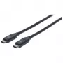 Manhattan 354899 cabo USB-C para USB-C, macho-macho, USB 3.1 Gen 2, moldado, 50 cm, preto