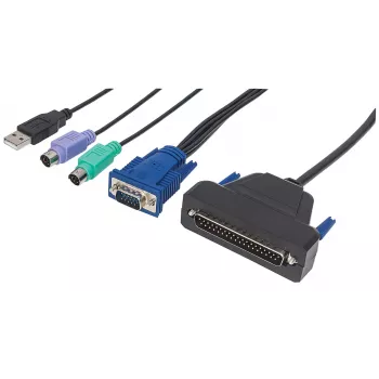 Cabo VGA Intellinet de 1 porta para consola KVM, portas PS2, USB e VGA