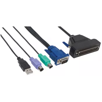 Cabo VGA Intellinet de 1 porta para consola KVM, portas PS2, USB e VGA
