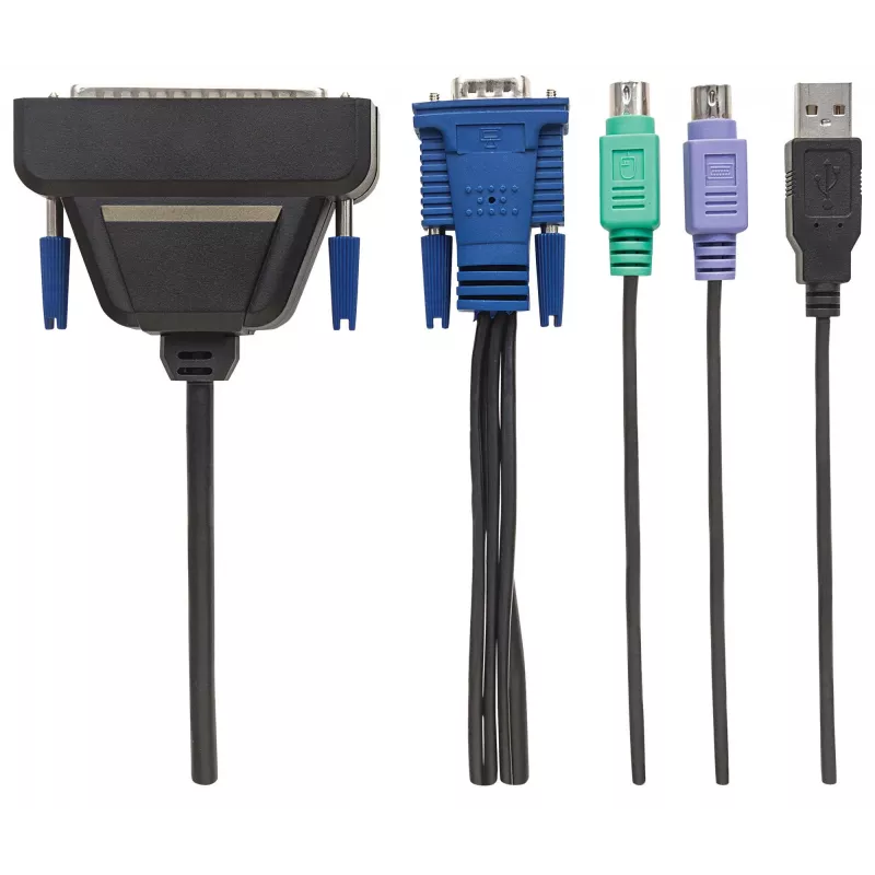 Cabo VGA Intellinet de 1 porta para consola KVM, portas PS2, USB e VGA