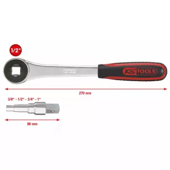 KS Tools 130.3000 conjunto universal de chaves de anel escalonadas, 3/8-1 in, 2 pcs.