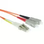 Cabo de ligação de fibra ótica ACT 3 metros LSZH multimodo 62,5/125 OM1 duplex com fichas LC e SC