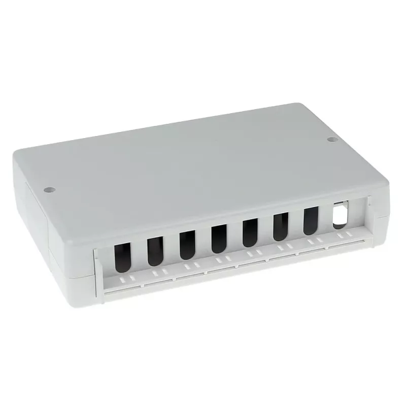 Caixa de superfície ACT FA5000 não blindada 8 portas Cat5e — 171,4×38×118,8 mm