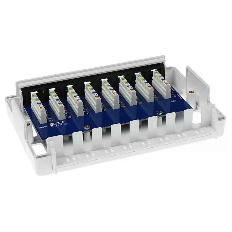 Caixa de superfície ACT FA5000 não blindada 8 portas Cat5e — 171,4×38×118,8 mm