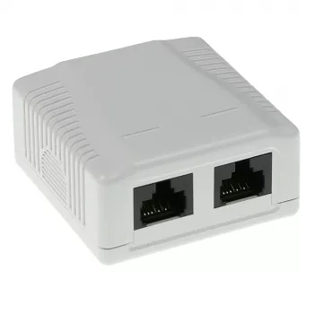Caixa de superfície, 2 portas, CAT6, não blindada, ACT FA6002, 29×61×29,5 mm