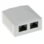 Caixa de superfície, 2 portas, CAT6, não blindada, ACT FA6002, 29×61×29,5 mm