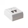 Tomada de blindagem de superfície, 2 portas, ACT CAT5E, dimensões 64,9×80×32,8 mm