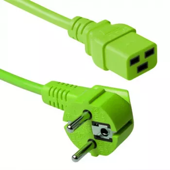 Cabo de alimentação ACT CEE 7/7 ficha (angular) - C19 verde 1,2 m