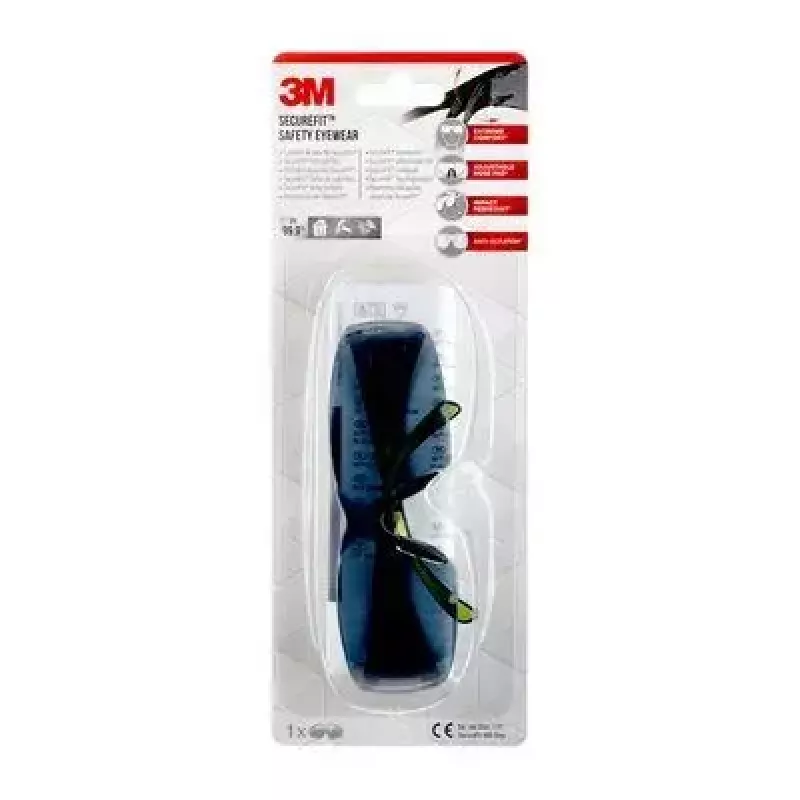 3M SF4000GC1 óculos de segurança óculos de proteção plástico preto, verde