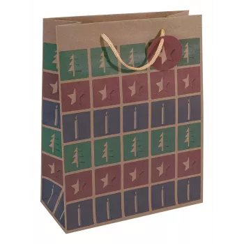 Saco de presente Sigel GT043 verde vermelho violeta 260x120x330 mm
