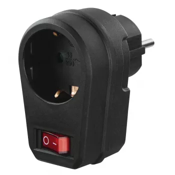 Adaptador de ficha de alimentação Hama 00223214 tipo F preto