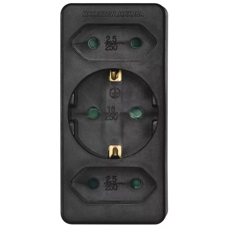 Extensão de energia Hama 00223216 3 saídas AC interior preto