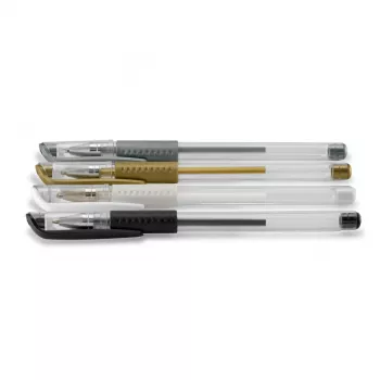 Hama Classic caneta de gel com tampa preto, dourado, prateado, branco 4 unid.