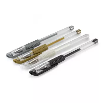 Hama Classic caneta de gel com tampa preto, dourado, prateado, branco 4 unid.