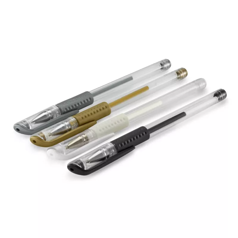 Hama Classic caneta de gel com tampa preto, dourado, prateado, branco 4 unid.