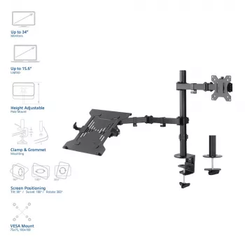 Braço para portátil e monitor ACT AC8305 ajuste de altura 0-450 mm