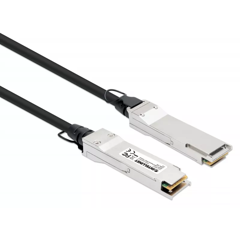 Intellinet cabo twinax de cobre direct-attach passivo QSFP+ 40G de 3m, 30 AWG, MSA, compatível com QSFP-H40G-CU3M