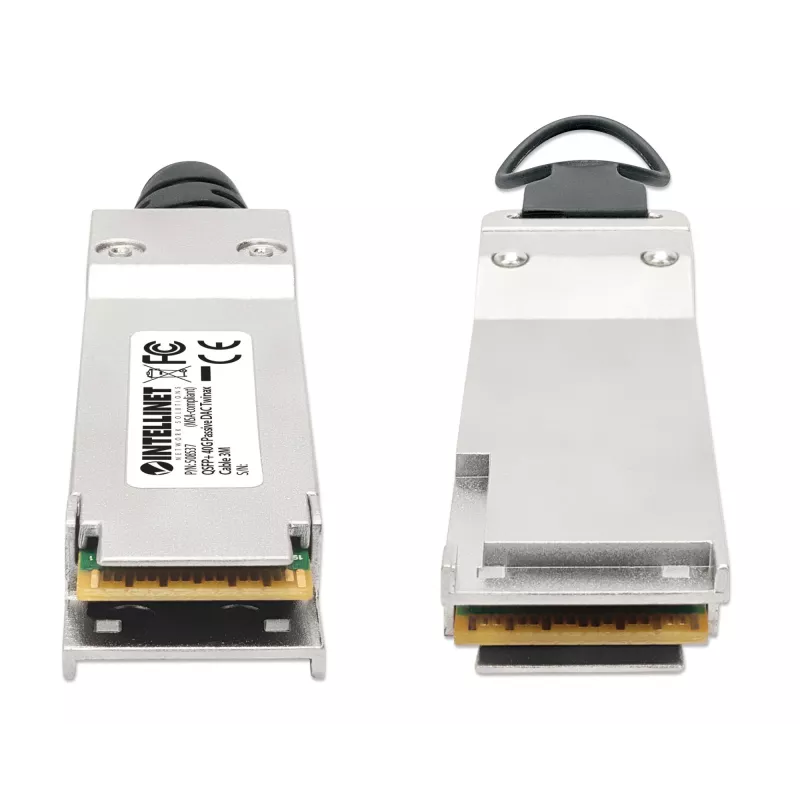 Intellinet cabo twinax de cobre direct-attach passivo QSFP+ 40G de 3m, 30 AWG, MSA, compatível com QSFP-H40G-CU3M