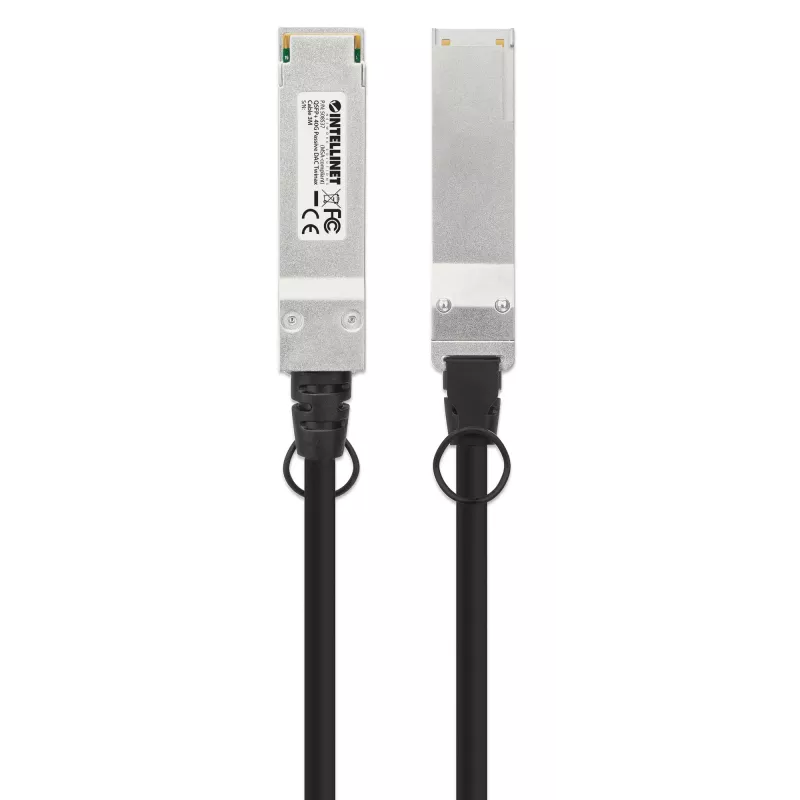Intellinet cabo twinax de cobre direct-attach passivo QSFP+ 40G de 3m, 30 AWG, MSA, compatível com QSFP-H40G-CU3M