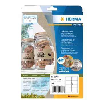Etiquetas autocolantes HERMA 10755 retangulares permanentes castanhas 160 unid.