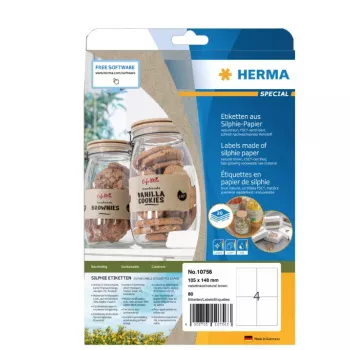 Etiqueta autocolante HERMA 10756 retangular permanente castanha 80 unid.