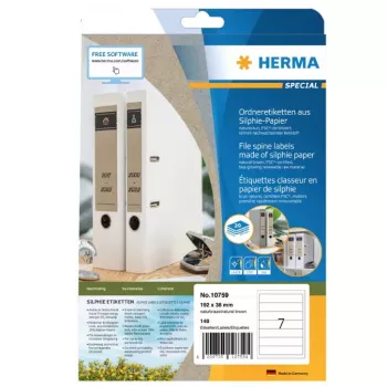 Etiqueta autocolante HERMA 10759 retangular permanente castanha 140 unid.