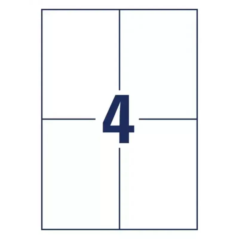Etiqueta autoadesiva para impressora AVERY 6601 branco 10,5 x 14,8 cm 260 etiquetas