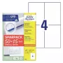 Etiqueta autoadesiva para impressora AVERY 6601 branco 10,5 x 14,8 cm 260 etiquetas