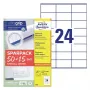 Etiqueta autoadesiva para impressora AVERY 6602 branco 7x3,6 cm 1560 unid.