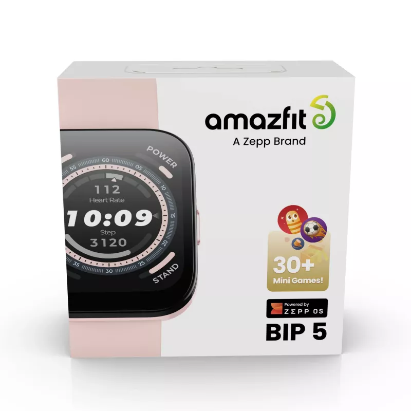 Amazfit Bip 5 4,85 cm (1,91 polegadas) TFT 45,9 mm Digital 320 x 380 píxeis Ecrã tátil rosa GPS (satélite)