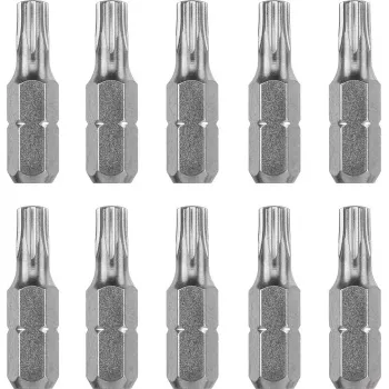 Conjunto de pontas para chave de fendas KWB 121249 — 10 unid., Torx T9, comprimento 25 mm, encaixe de 1/4