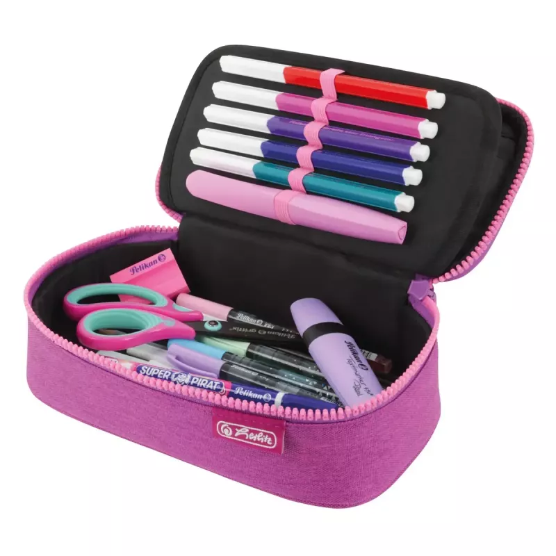 Estojo de lápis Herlitz beatBox ABC Soft poliéster rosa roxo 225x120x70mm