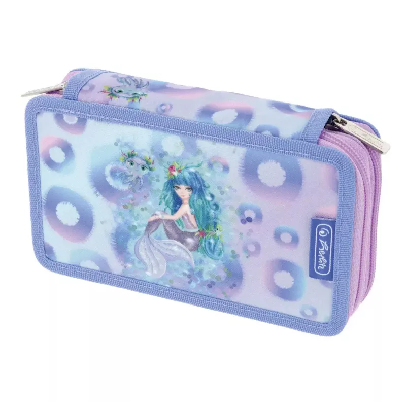 Conjunto de papelaria Herlitz Mystic Mermaid 23 peças azul rosa poliéster